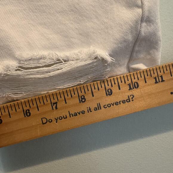 Levis 501 Original Shorts 32 White Denim‎ Distressed Button Fly Frayed Hem Big E - Picture 12 of 16